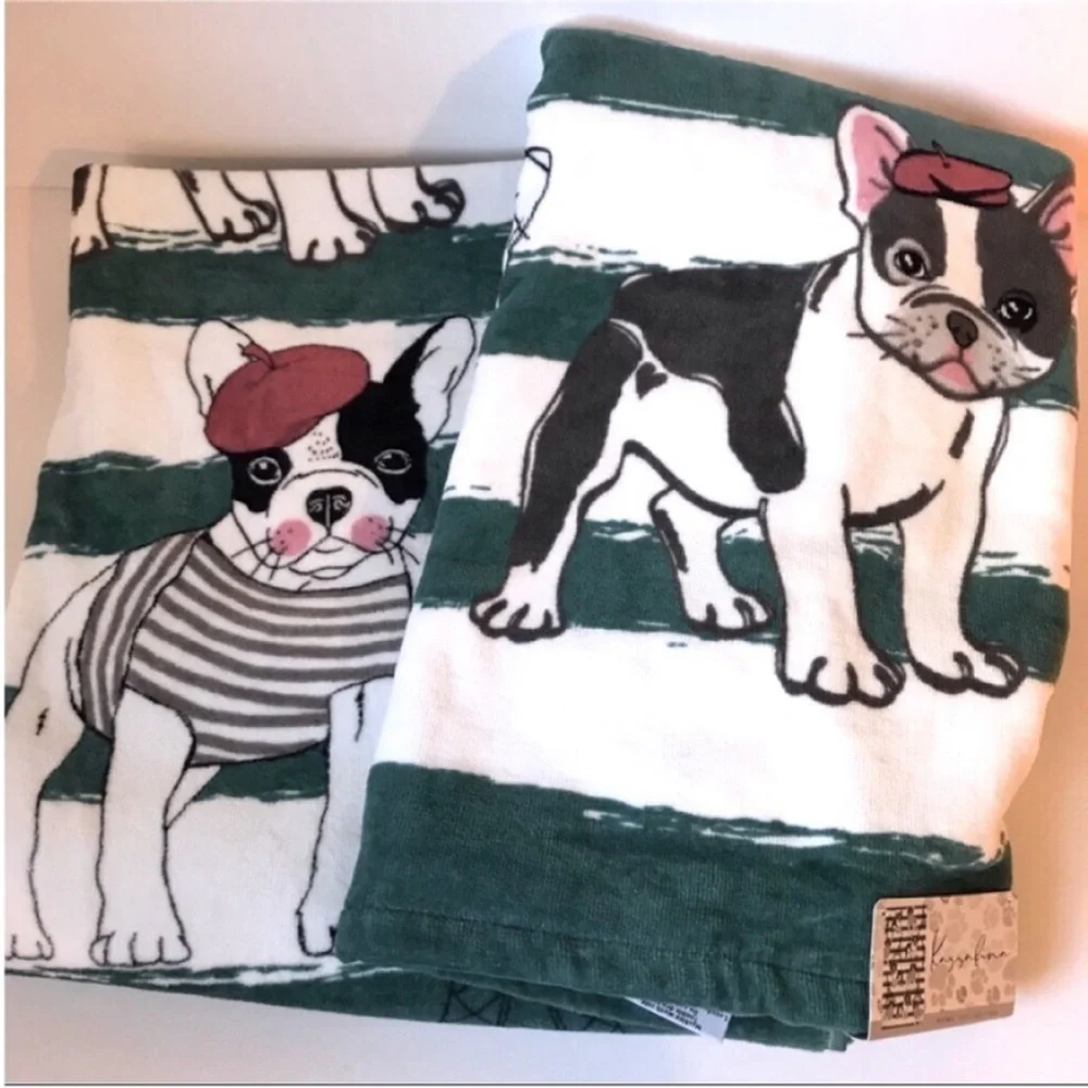French Bulldog Print Towels - Picture 1 of 3